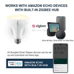 נורה חכמה של Zigbee עובדת עם SmartThings ו-Echo, שליטה קולית עם Alexa ו-Google Home מארז של 6 - Image 5