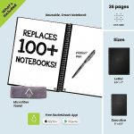 מחברת Rocketbook חכמה לשימוש חוזר - עט פיילוט Frixion אחד ומטלית מיקרופייבר אחת כלולי - Image 5