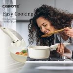 סט סירים ומחבתות כולל 12 יחידות מבית CAROTE עם ציפוי לא נדבק וידיות ניתנות להסרה מתאים לשימוש על אינדוקציה, בטוח לשימוש בתנור - Image 3