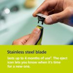 Philips Norelco OneBlade 360 Face, קוצץ זקן חשמלי היברידי וגילוח עם מסרק זיפי פנים 5 ב-1 - Image 6