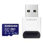 כרטיס זיכרון SAMSUNG PRO Plus microSD 512GB עם קורא - מהירות גבוהה 180MB/s