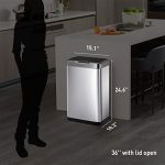 פח אשפה אלקטרוני חכם EKO Mirage-T - פתיחה ללא מגע, בגימור פלדת אל-חלד מוברש, 50 ליטר - Image 5