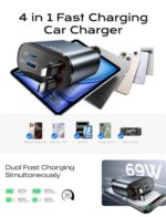 LISEN מטען רכב חזק ונייד – USB-C 69W עם טעינה מהירה - Image 5